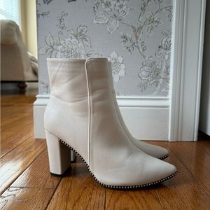 Catherine Malandrino Off-White Studded Booties